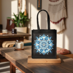 Celestial Bloom Jute Tote